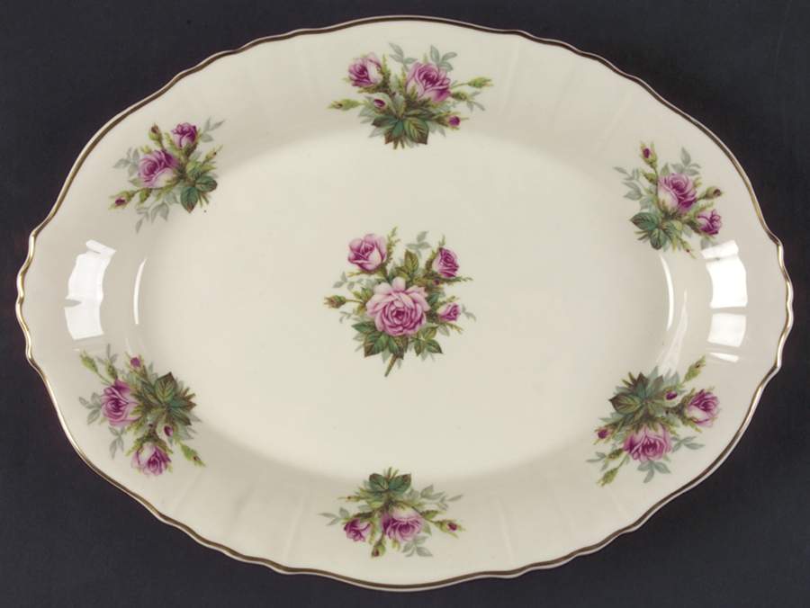 June Rose 12" Oval Serving Platter by Syracuse-1