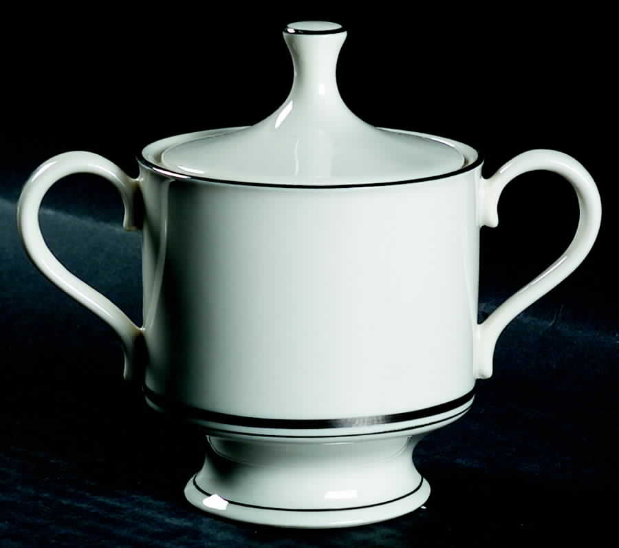 Kent (Platinum Trim) Sugar Bowl & Lid by Syracuse-1