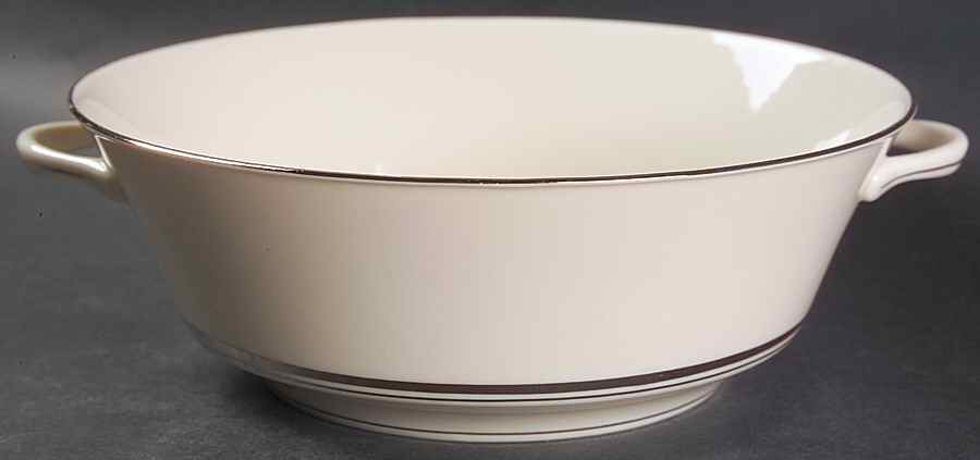 Kent (Platinum Trim) 8" Round Vegetable Bowl by Syracuse-1