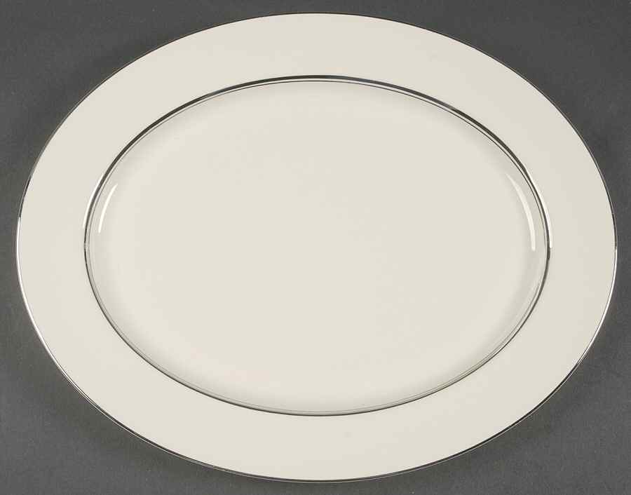 Kent (Platinum Trim) 14" Oval Serving Platter by Syracuse-1