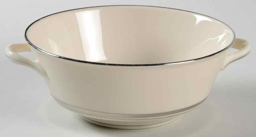 Kent (Platinum Trim) Flat Cream Soup Bowl by Syracuse-1