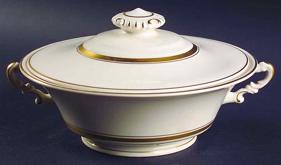 Kent (Gold Trim) Round Covered Vegetable by Syracuse-1