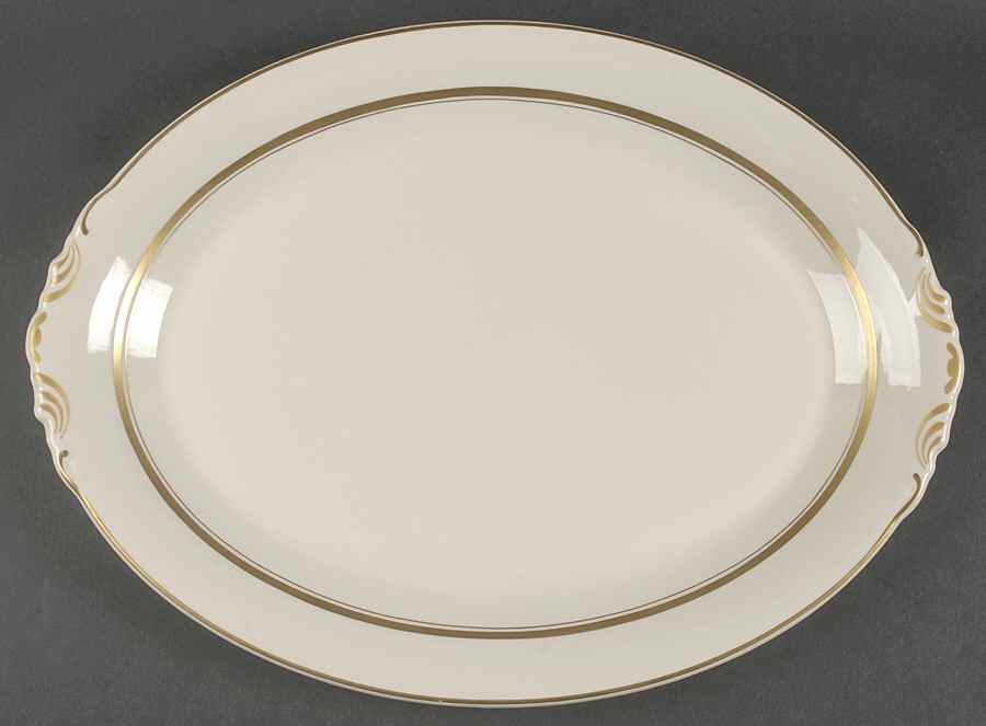Kent (Gold Trim) 14" Oval Serving Platter by Syracuse-1