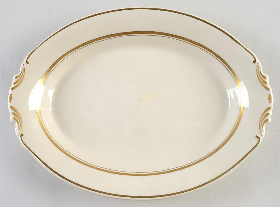 Kent (Gold Trim) 12" Oval Serving Platter by Syracuse-1