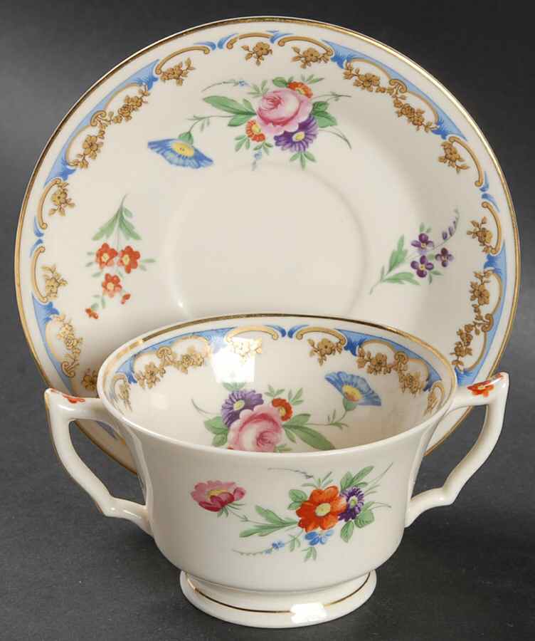Lady Louise Footed Bouillon Cup & Saucer by Syracuse-1
