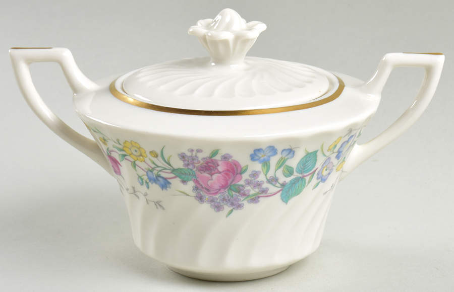 Lilac Rose Sugar Bowl & Lid by Syracuse-1