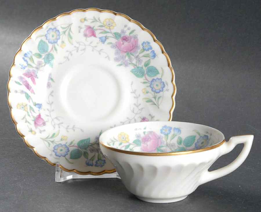 Lilac Rose Flat Demitasse Cup & Saucer Set by Syracuse-1