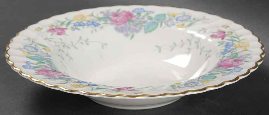Lilac Rose Rim Soup Bowl by Syracuse-1