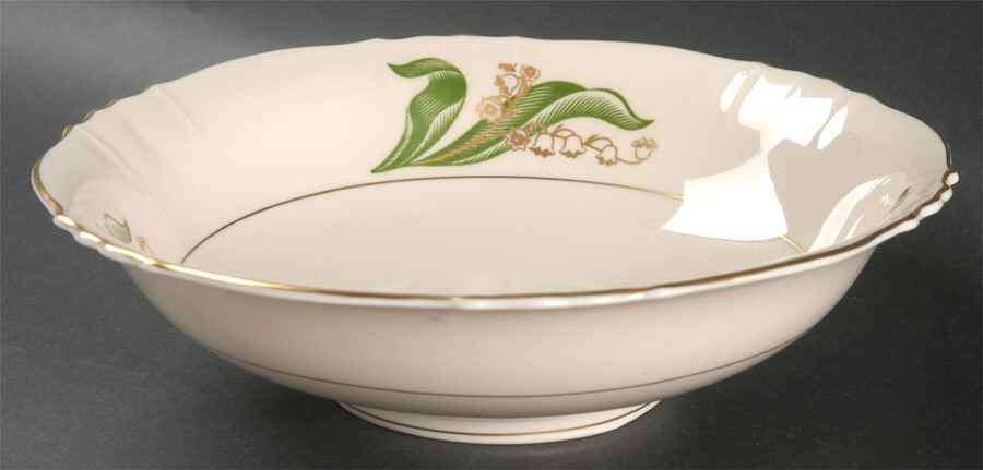 Lily of The Valley (Gold Trim) 9" Round Vegetable Bowl by Syracuse-1