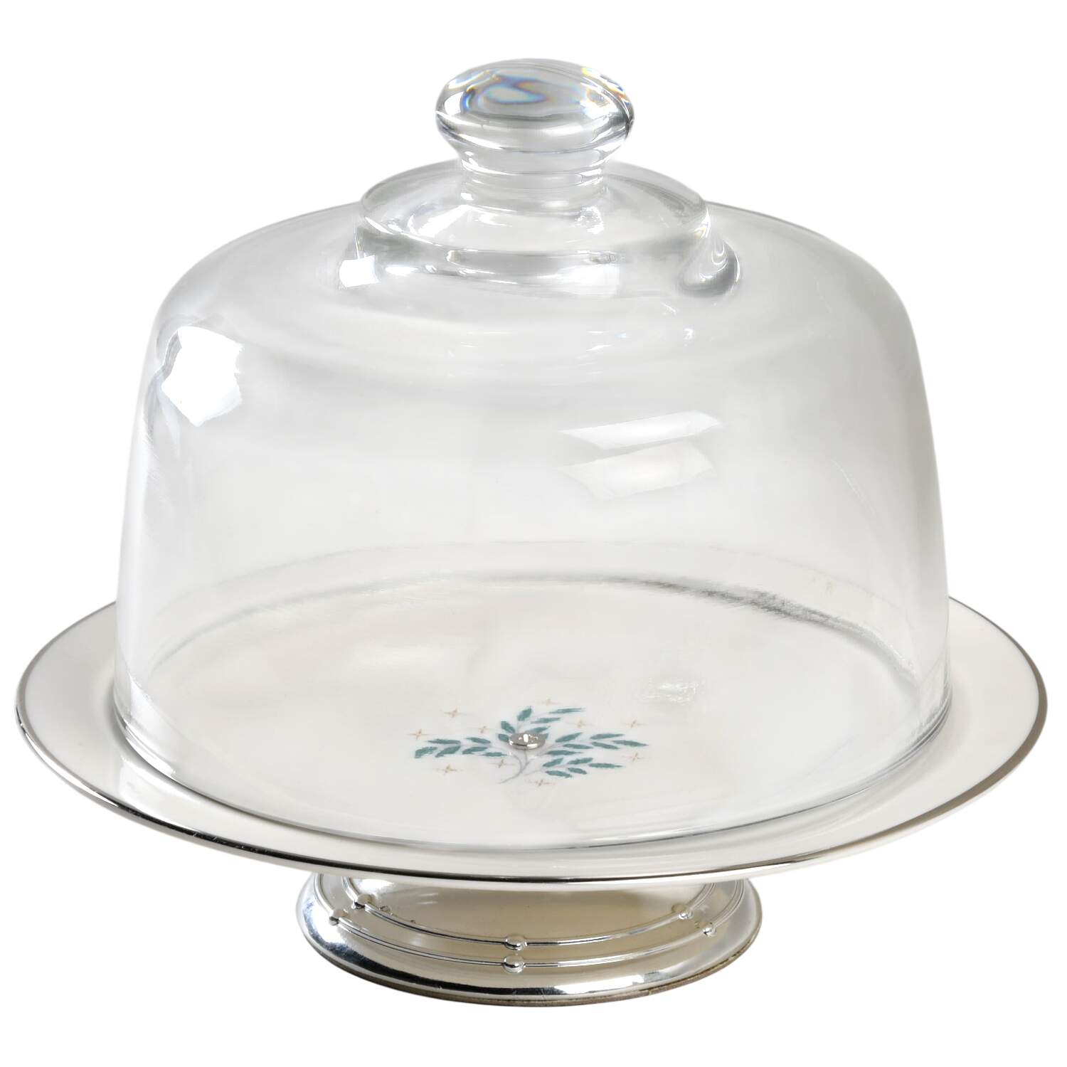 Lyric 6 1/2"-7 1/2" Footed Cheese Plate w/ Glass Dome HC by Syracuse-1
