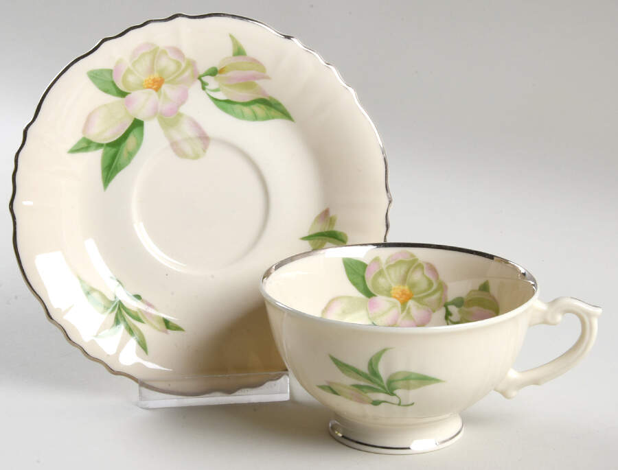 Magnolia Footed Cup & Saucer Set by Syracuse-1
