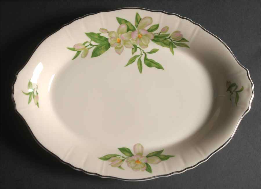 Magnolia 14" Oval Serving Platter by Syracuse-1