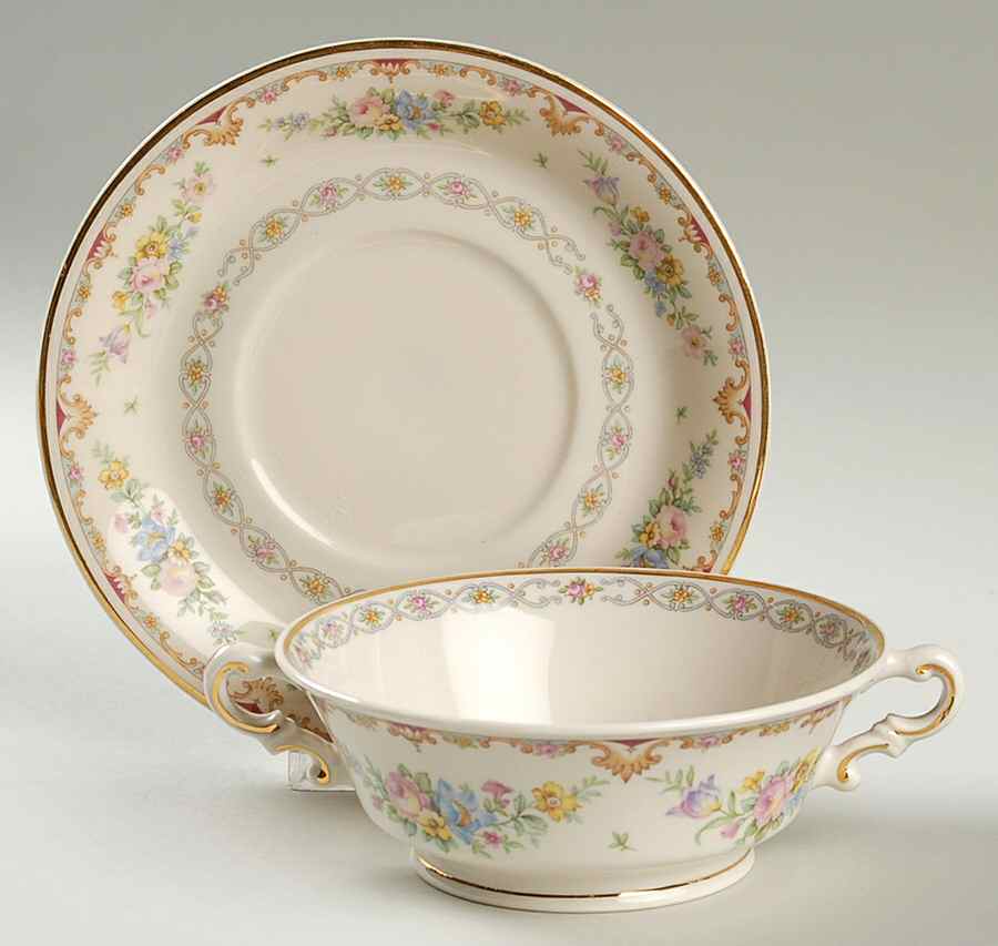 Marlene Footed Cream Soup Bowl & Saucer Set by Syracuse-1