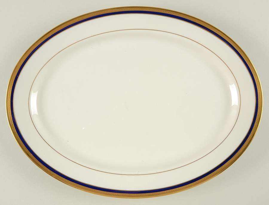 Marlborough Blue 14" Oval Serving Platter by Syracuse-1