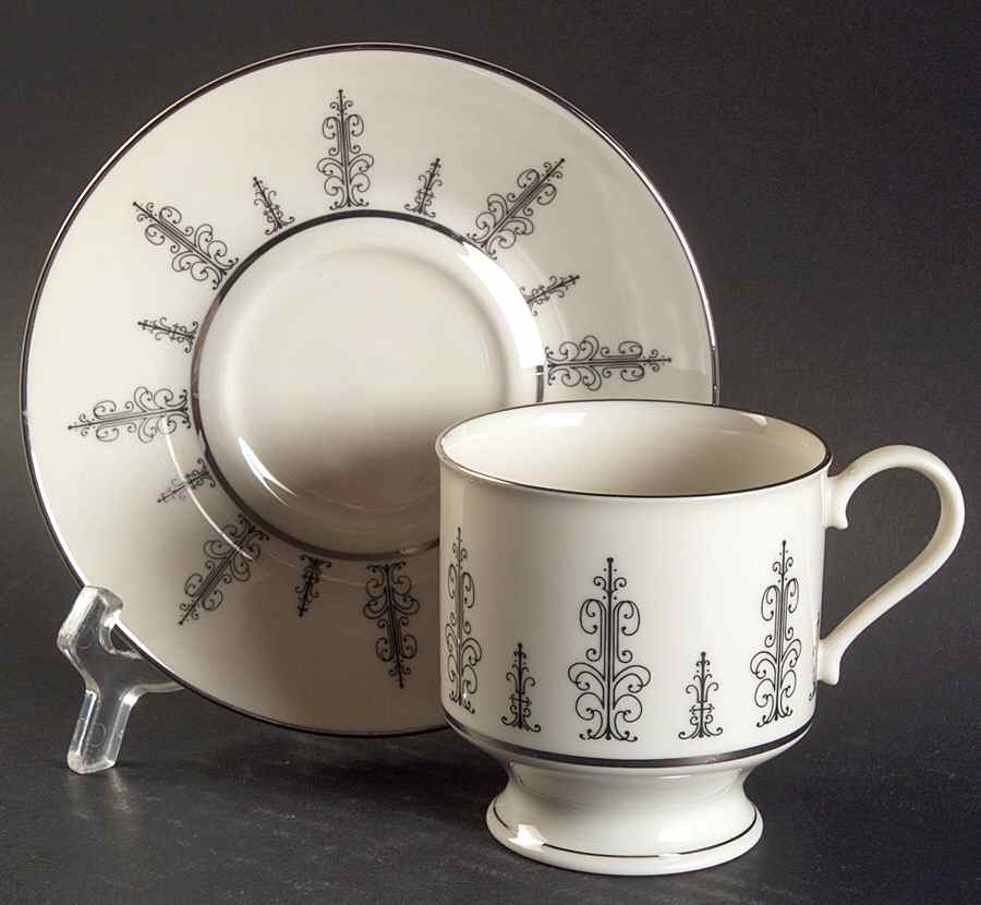 Marquesa Black Footed Cup & Saucer Set by Syracuse-1