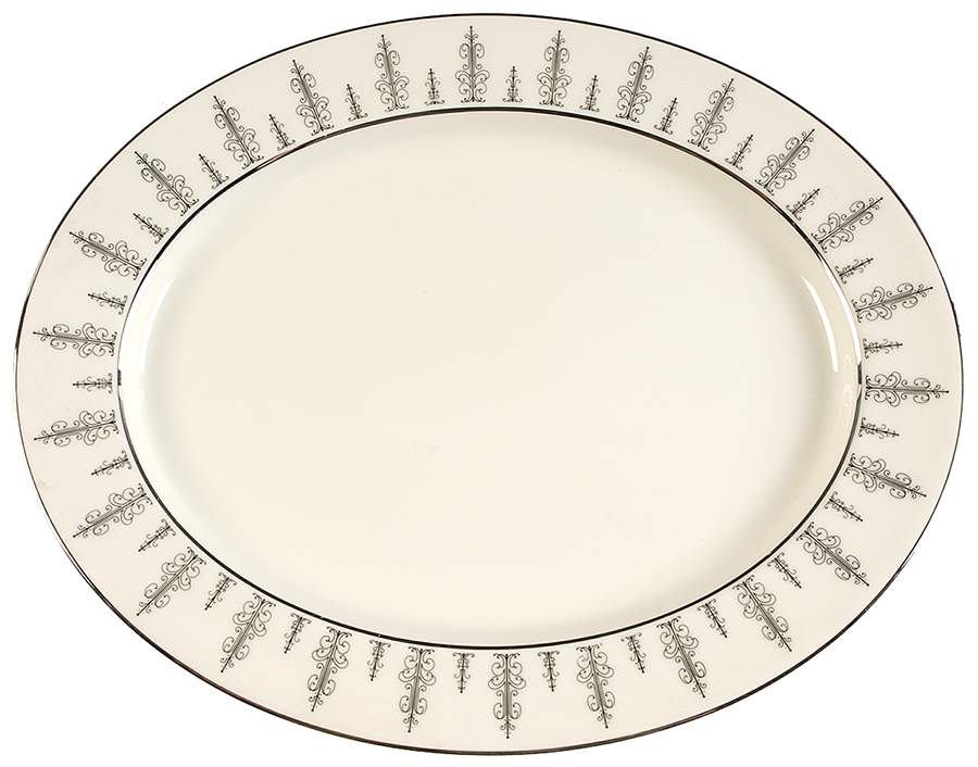 Marquesa Black 14" Oval Serving Platter by Syracuse-1