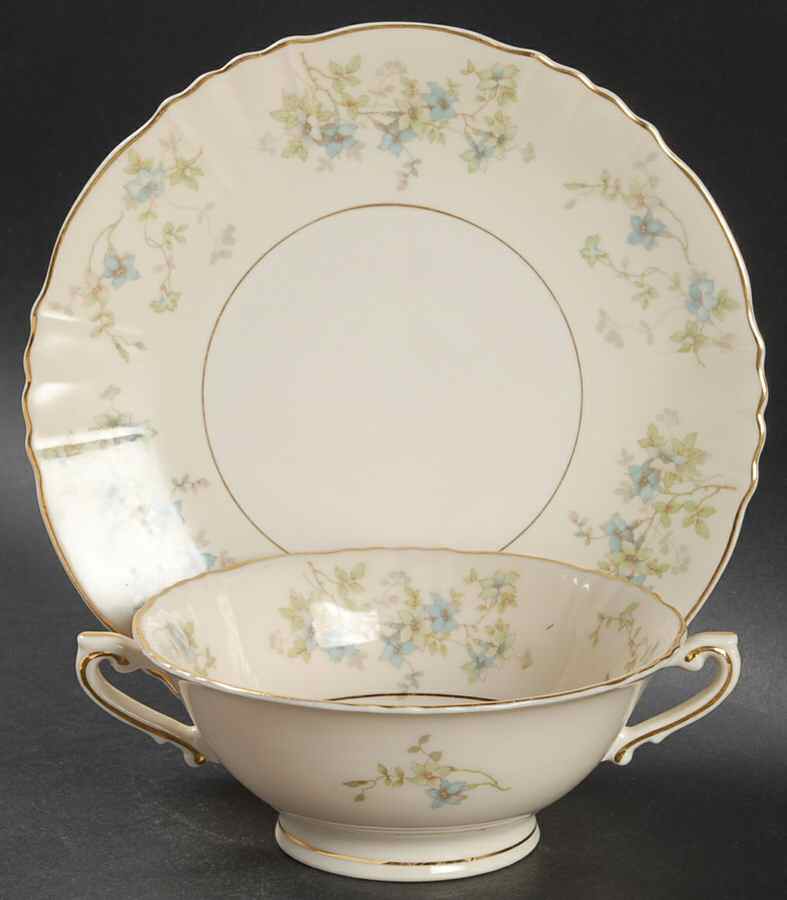 Mayview Footed Cream Soup Bowl & Saucer Set by Syracuse-1