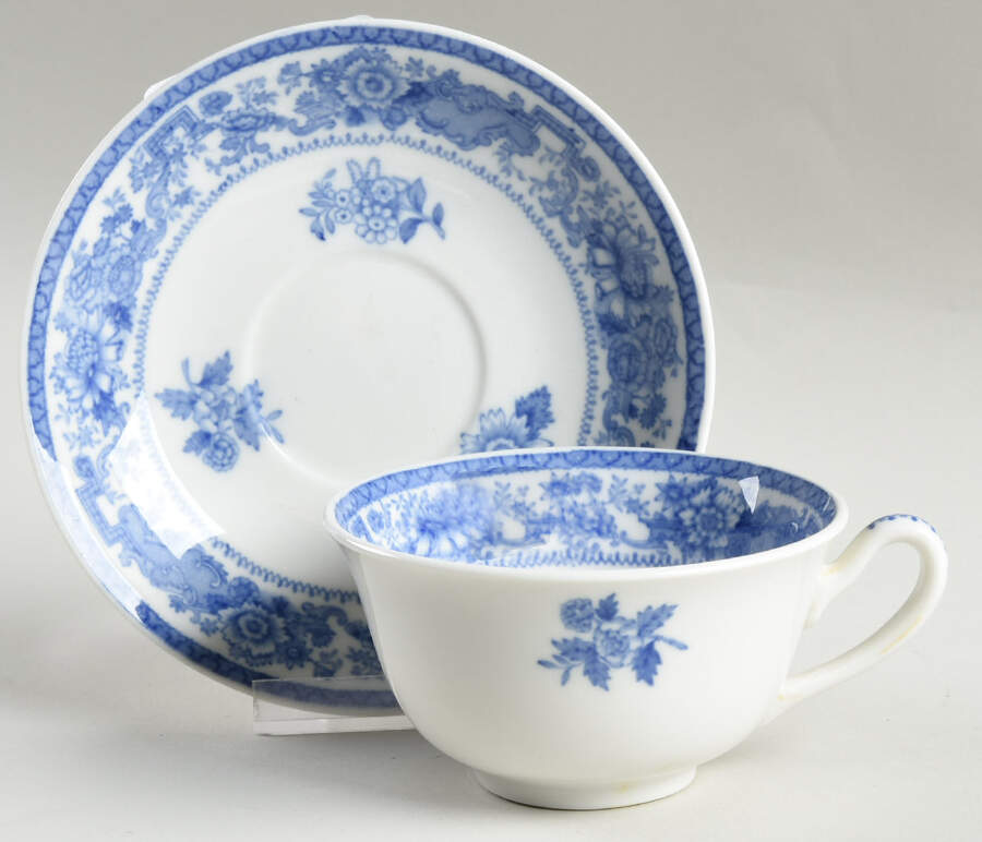 Mayfair Blue Flat Cup & Saucer Set by Syracuse-1