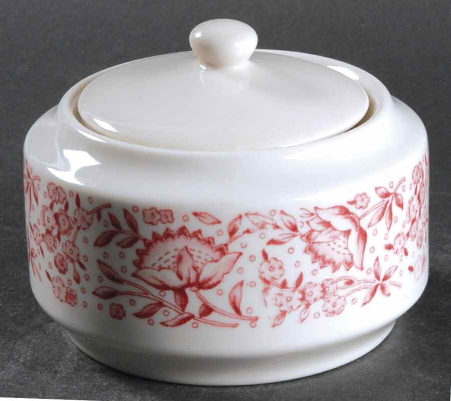 Mayflower Red Sugar Bowl & Lid by Syracuse-1