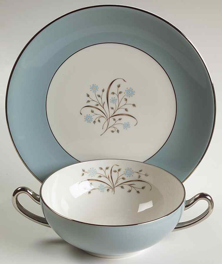 Meadow Breeze Flat Cream Soup Bowl & Saucer Set by Syracuse-1