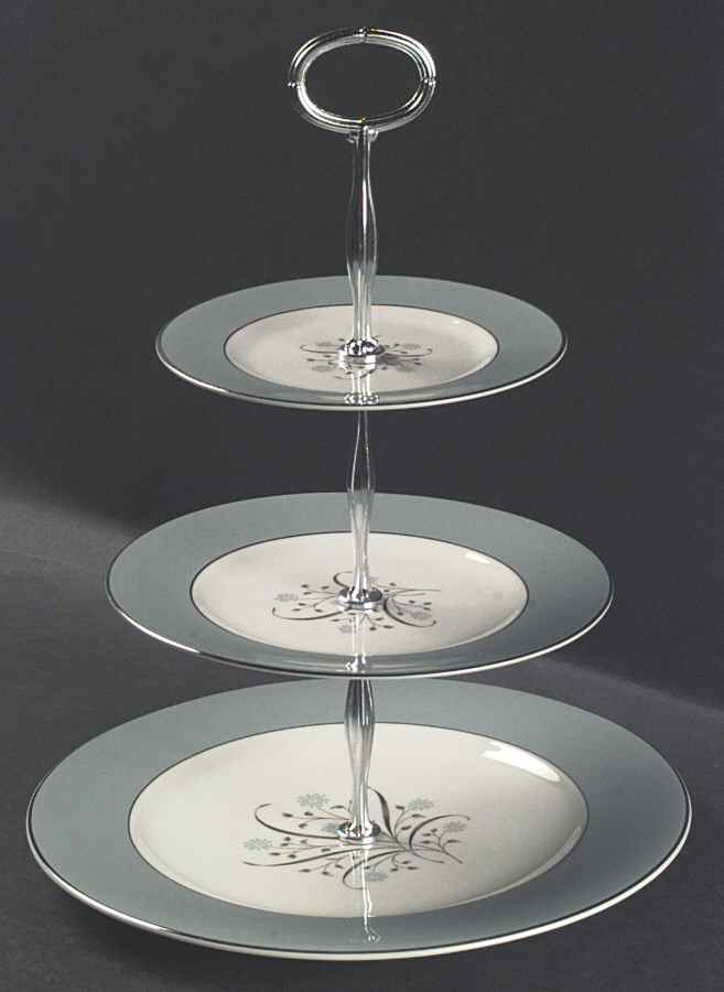 Meadow Breeze 13 7/8"-14 1/4" 3-Tiered Serving Tray(DP,SP,BB) HC by Syracuse-1