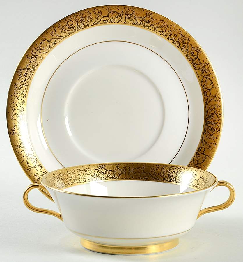 Medici Footed Cream Soup Bowl & Saucer Set by Syracuse-1