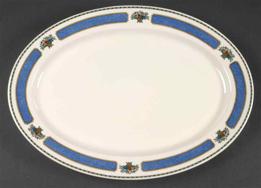 Meridale (Ivory Background) 14" Oval Serving Platter by Syracuse-1
