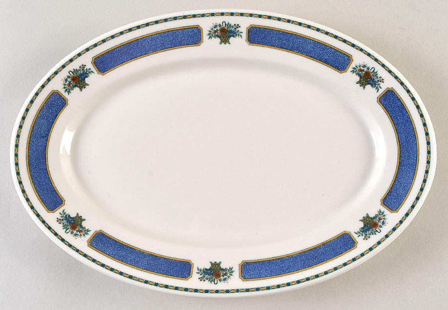 Meridale (White Background) 10" Oval Serving Platter by Syracuse-1