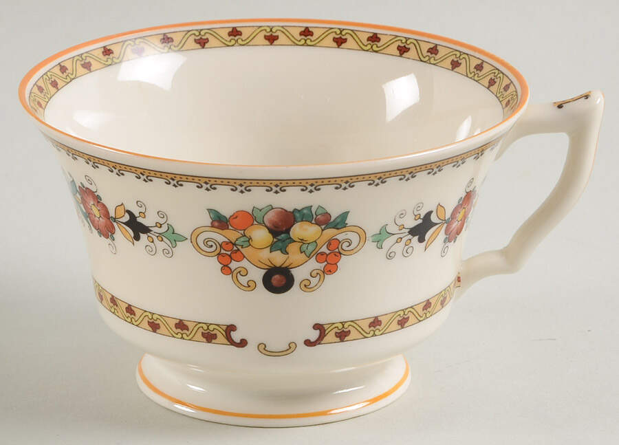 Midlothian (Orange Trim) Footed Cup by Syracuse-1
