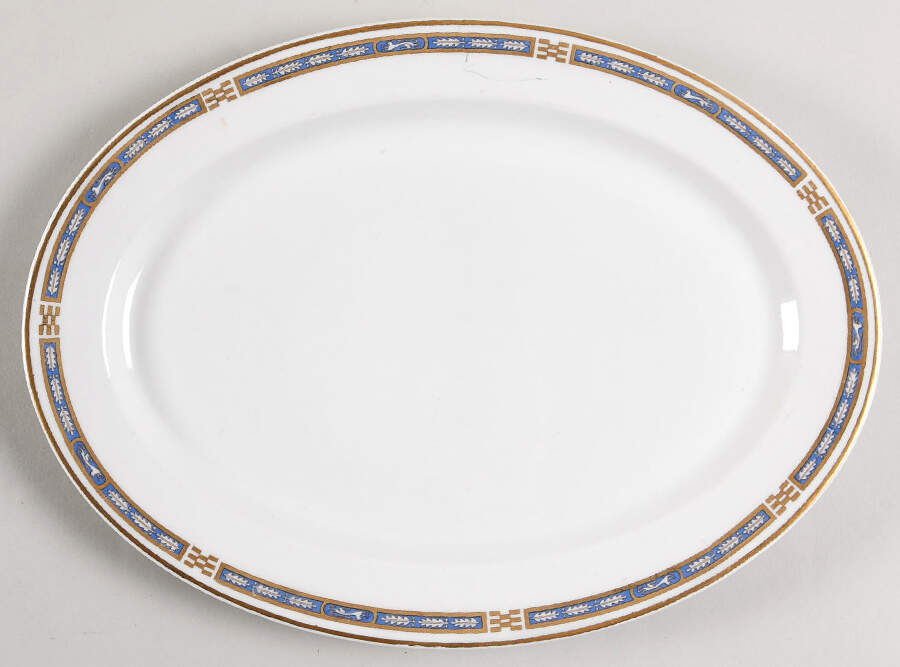 Mistic Blue 12" Oval Serving Platter by Syracuse-1