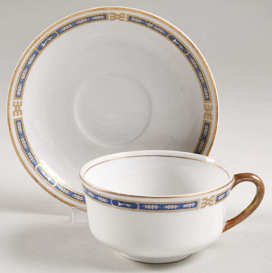 Mistic Blue Oversized Cup & Saucer Set by Syracuse-1