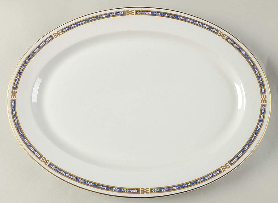 Mistic Blue 14" Oval Serving Platter by Syracuse-1