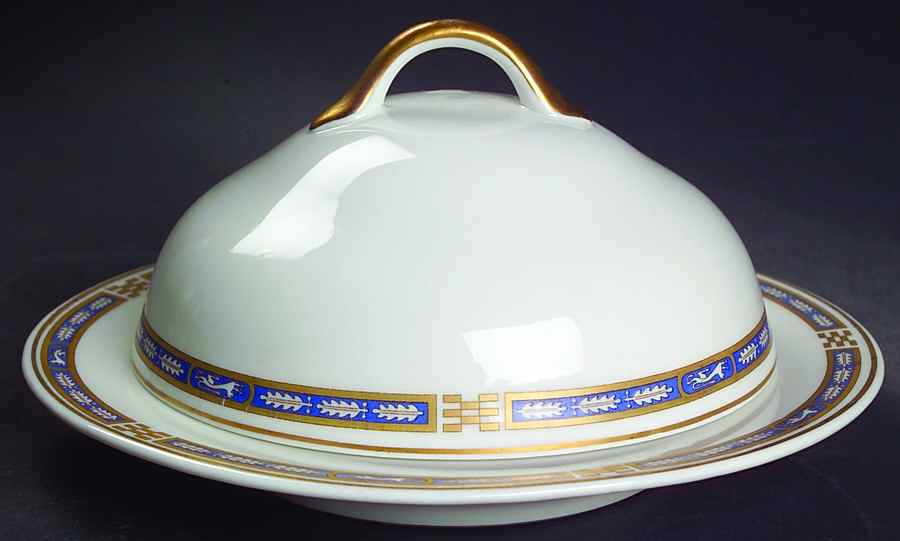 Mistic Blue Round Covered Butter by Syracuse-1