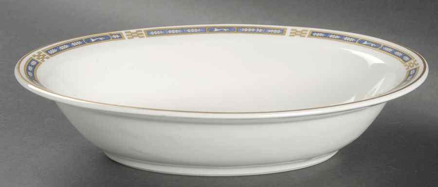 Mistic Blue 8" Oval Vegetable Bowl by Syracuse-1