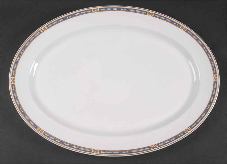 Mistic Blue 16" Oval Serving Platter by Syracuse-1