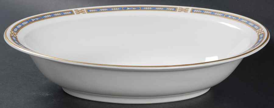 Mistic Blue 10" Oval Vegetable Bowl by Syracuse-1