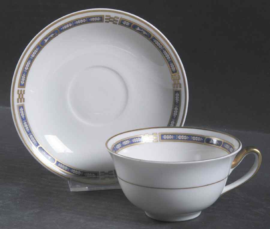 Mistic Blue Footed Cup & Saucer Set by Syracuse-1