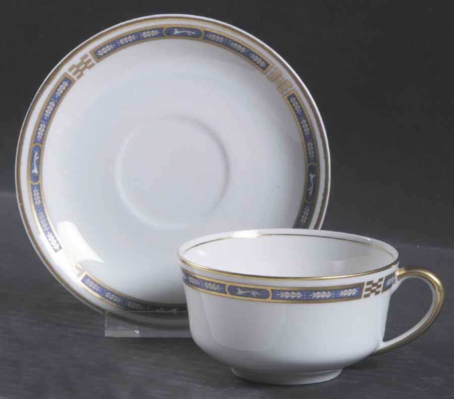Mistic Blue Flat Cup & Saucer Set by Syracuse-1