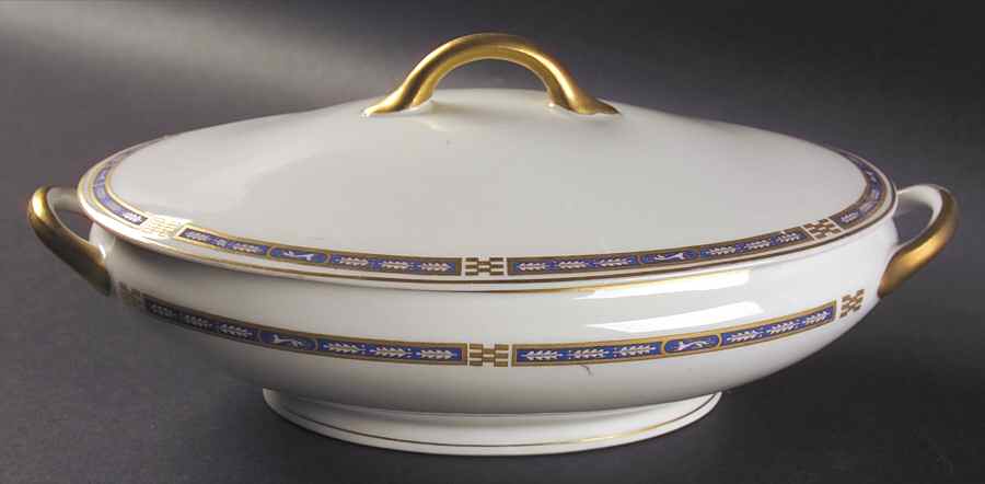Mistic Blue Oval Covered Vegetable by Syracuse-1