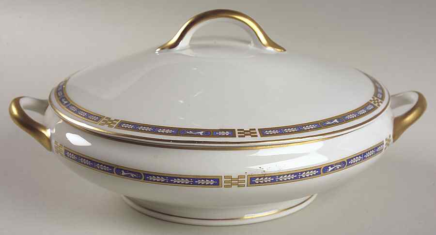 Mistic Blue Round Covered Vegetable by Syracuse-1
