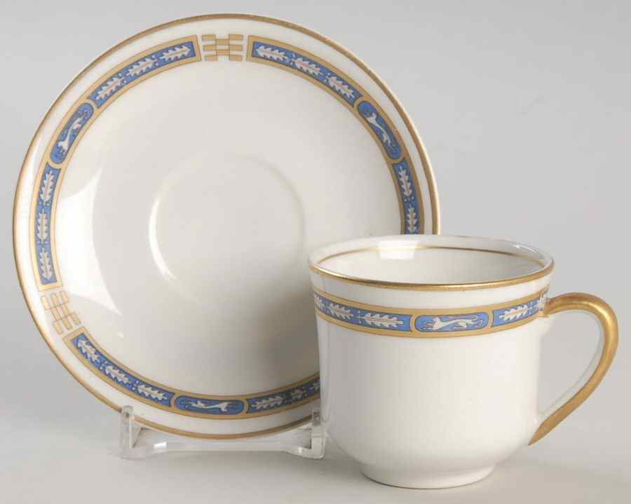 Mistic Blue Flat Demitasse Cup & Saucer Set by Syracuse-1