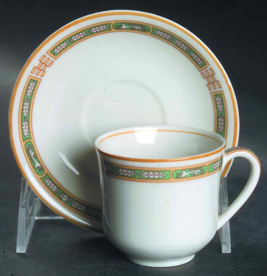 Mistic Green Flat Demitasse Cup & Saucer Set by Syracuse-1