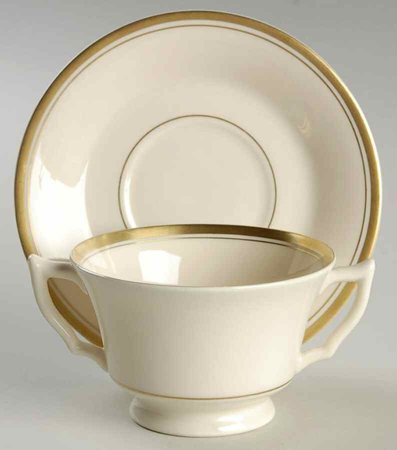 Monticello Footed Bouillon Cup & Saucer by Syracuse-1
