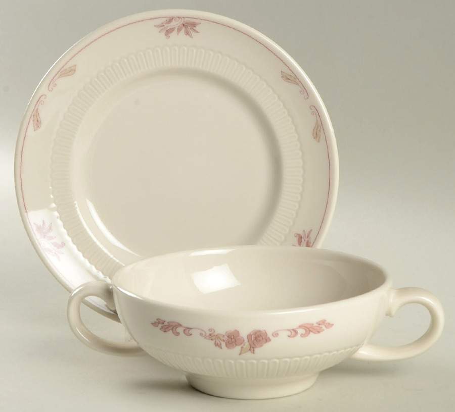 Montlynn Cream Soup Bowl & Bread Plate/Saucer Set by Syracuse-1