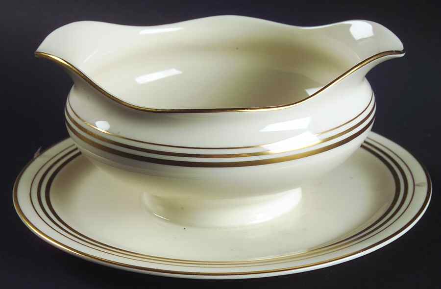 Nimbus Gold Gravy Boat with Attached Underplate by Syracuse-1
