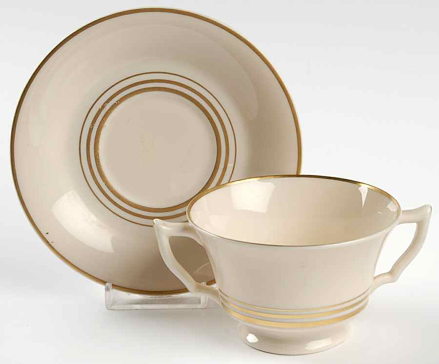 Nimbus Gold Footed Bouillon Cup & Saucer by Syracuse-1