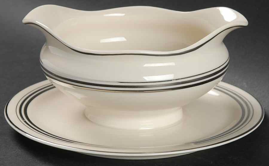 Nimbus Platinum Gravy Boat with Attached Underplate by Syracuse-1