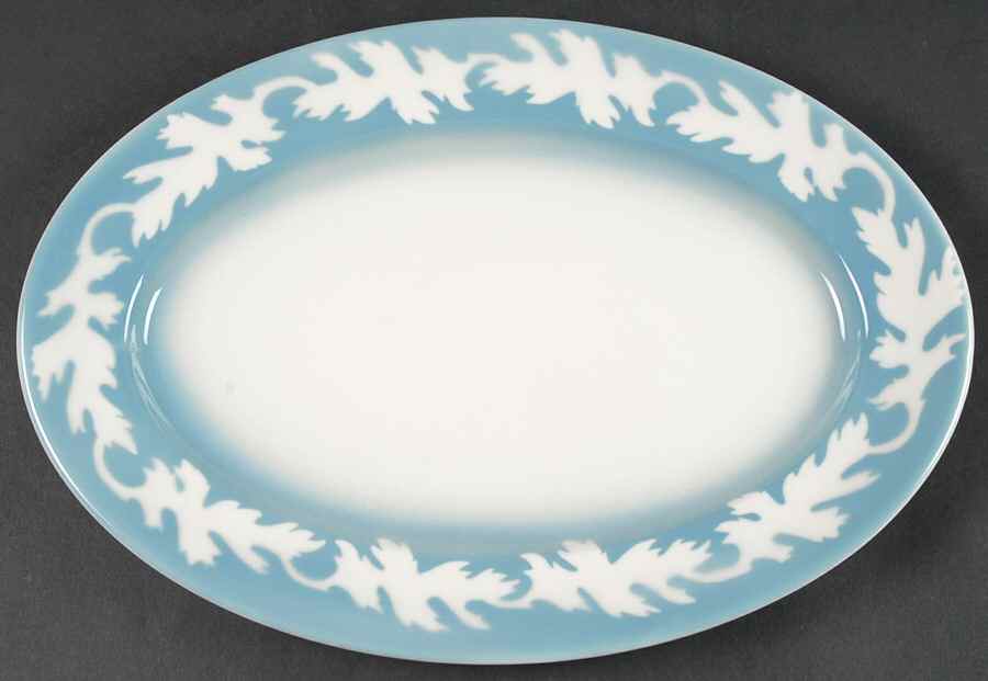 Oakleigh-Blue (Smooth) 13" Oval Serving Platter by Syracuse-1