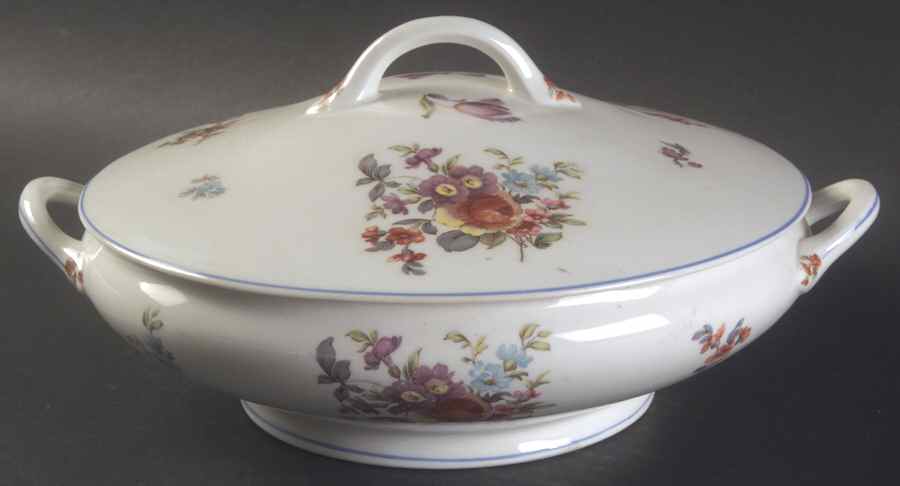 Old Haarlem (Blue Trim) Round Covered Vegetable by Syracuse-1