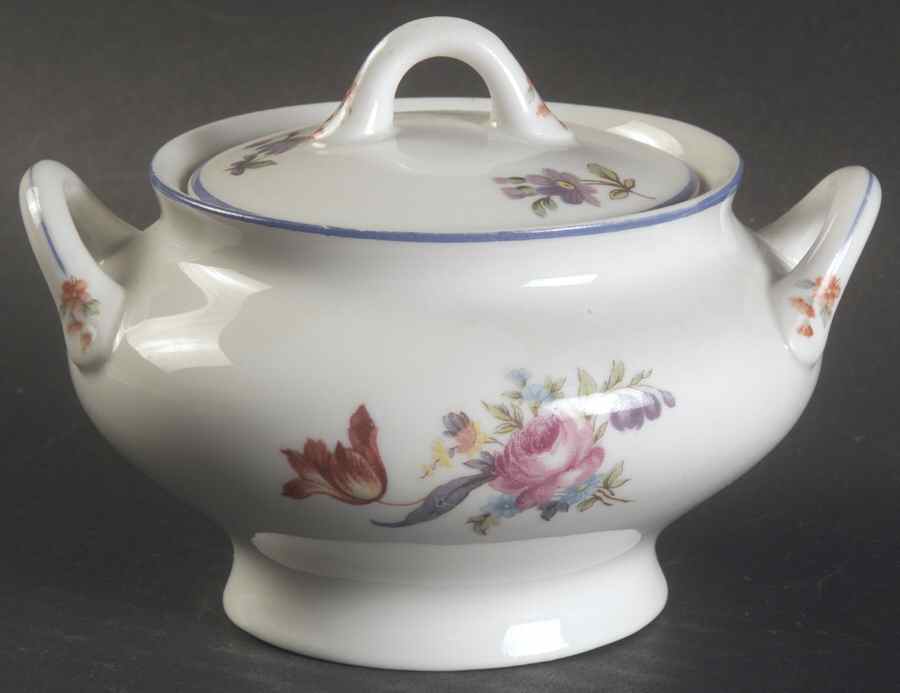 Old Haarlem (Blue Trim) Sugar Bowl & Lid by Syracuse-1